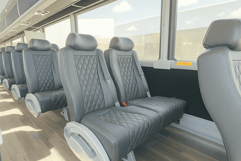 interior of Coach Bus Pompano Beach charter bus