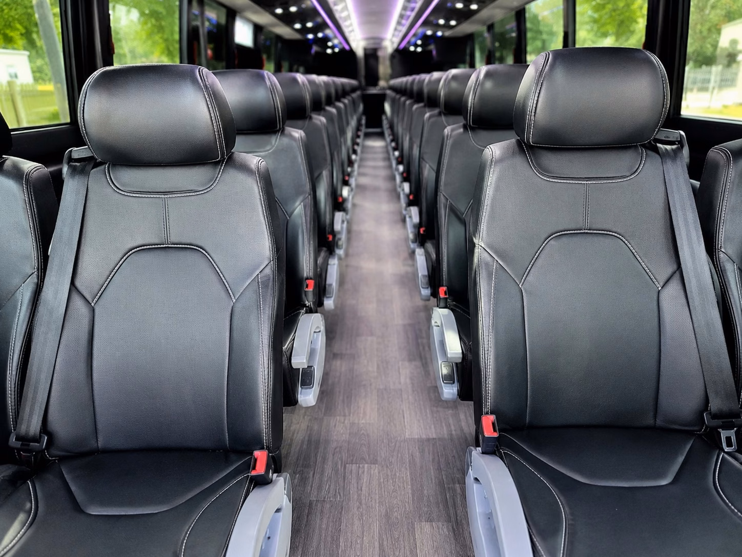 56 passenger charter bus inside