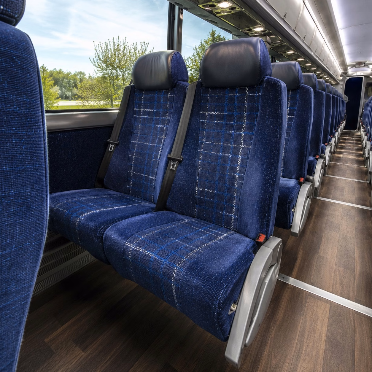 56 passenger charter bus interior
