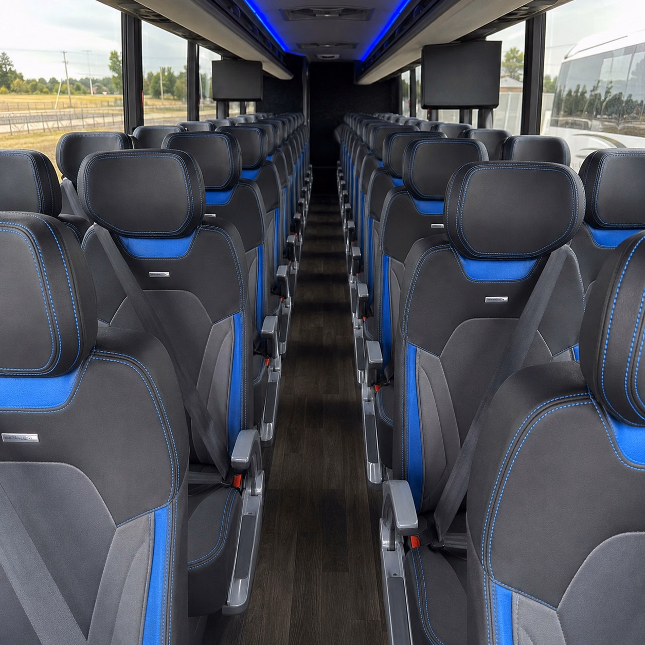 pompano beach charter bus interior