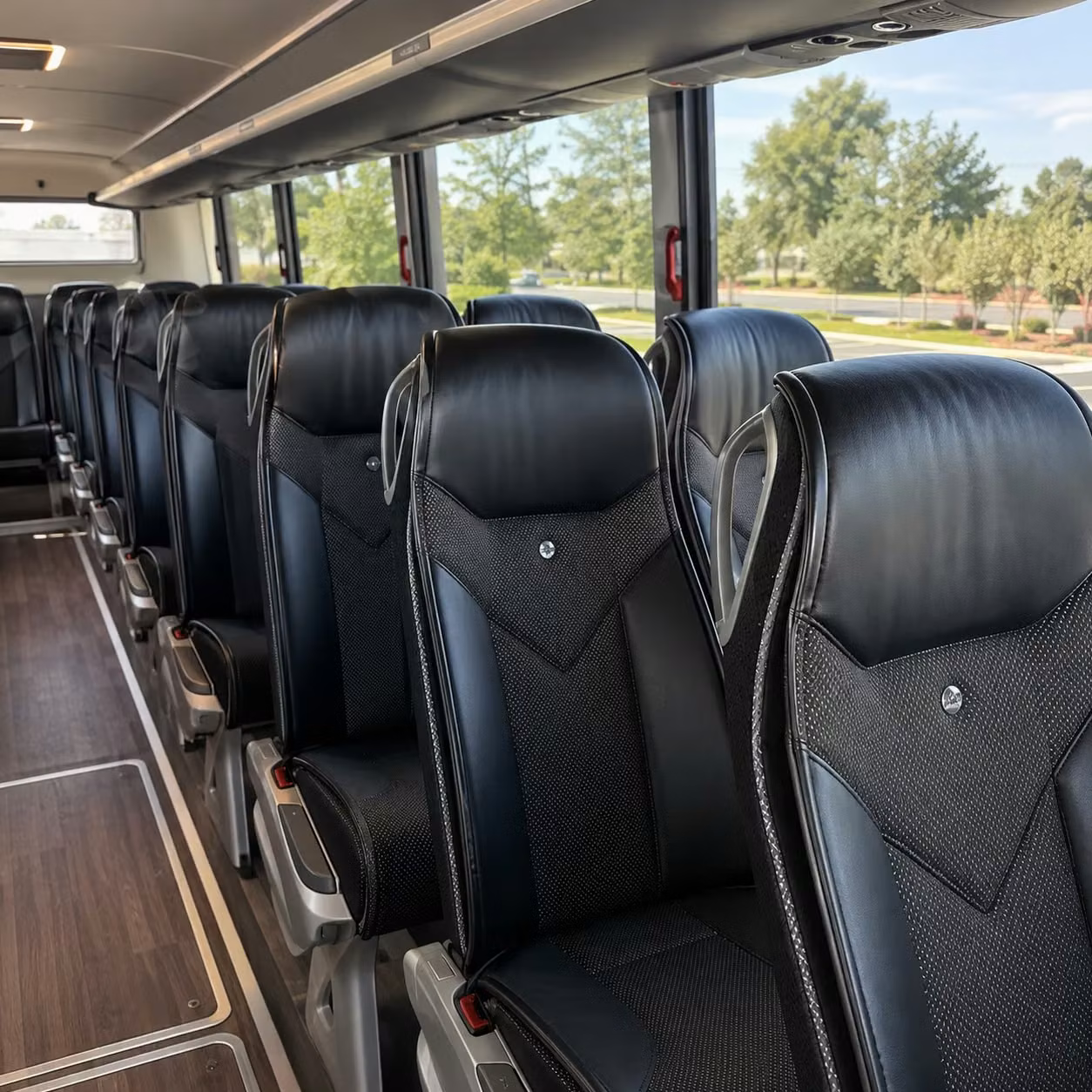 pompano beach charter bus rental interior